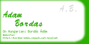 adam bordas business card